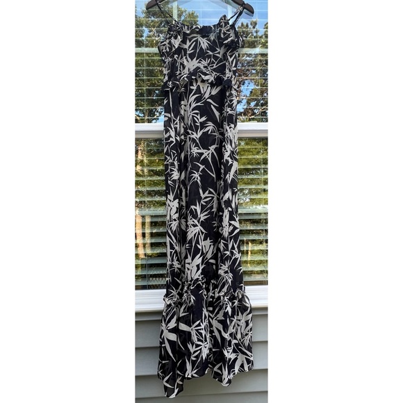 NWOT Express Palm Print Sheer Maxi Top - Picture 2 of 7